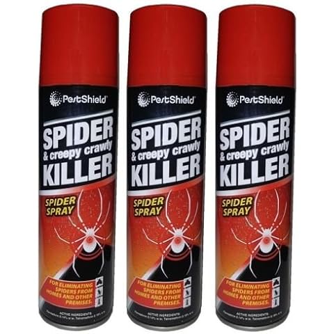 Pestshield 3 x Spider & Creepy Crawly Insect Killer Spider Spray No More Spiders 200ml New Cover