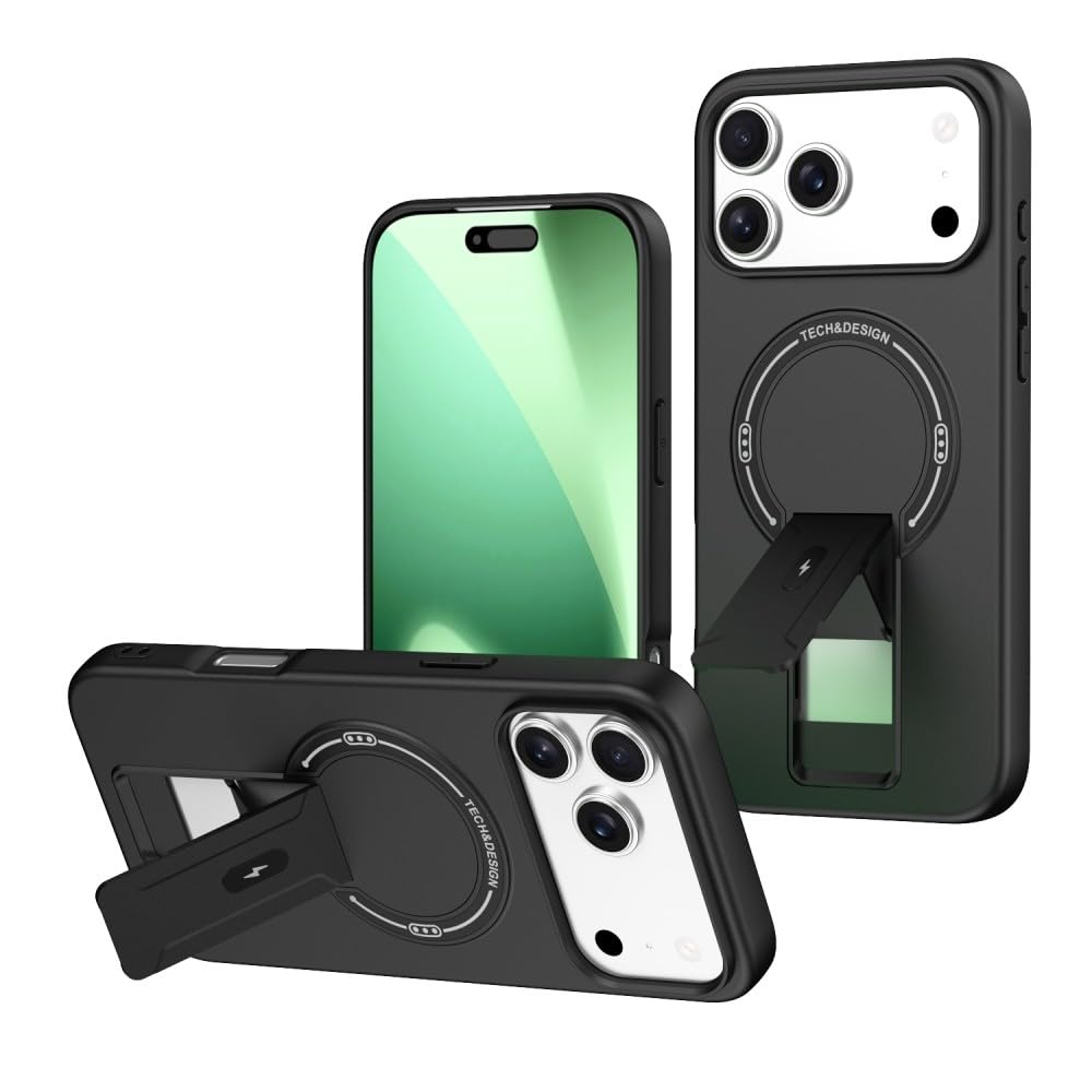 Generic Funda compatible con Xiaomi Redmi Note 14 5G (Color: Negro) Funda trasera dura de silicona dura con soporte lateral