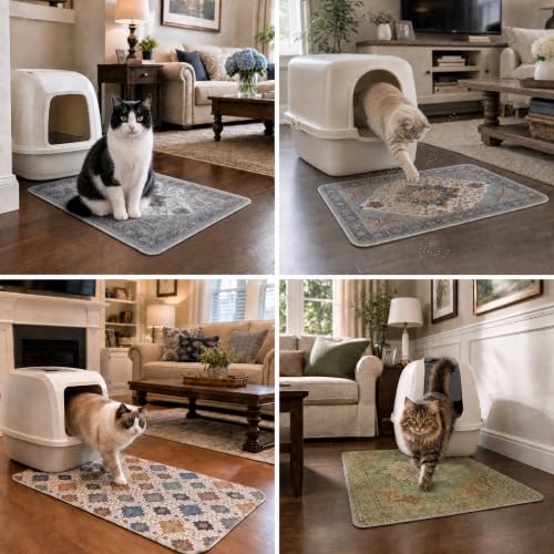 Image of Washable Pee Pads for Dogs and Cats,Great Urine Absorbent Reusable Puppy Training Pads,Waterproof,Leak-Proof & Non-Slip Cat Litter Box Mat for Whelping,Crate,Playpen,Bed.(Blue Floral,18 inchx28 inch)