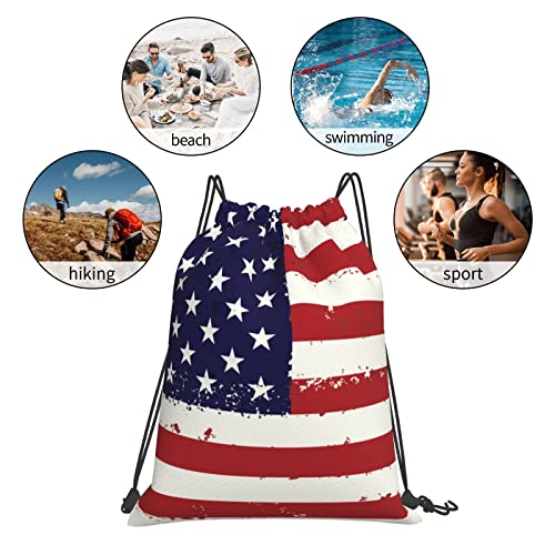 Aimastz SKBJYXX-507919537 Usa Flag Unisex Drawstring Backpack Bag Sport Gym Dance Travel Sackpack thumb #3