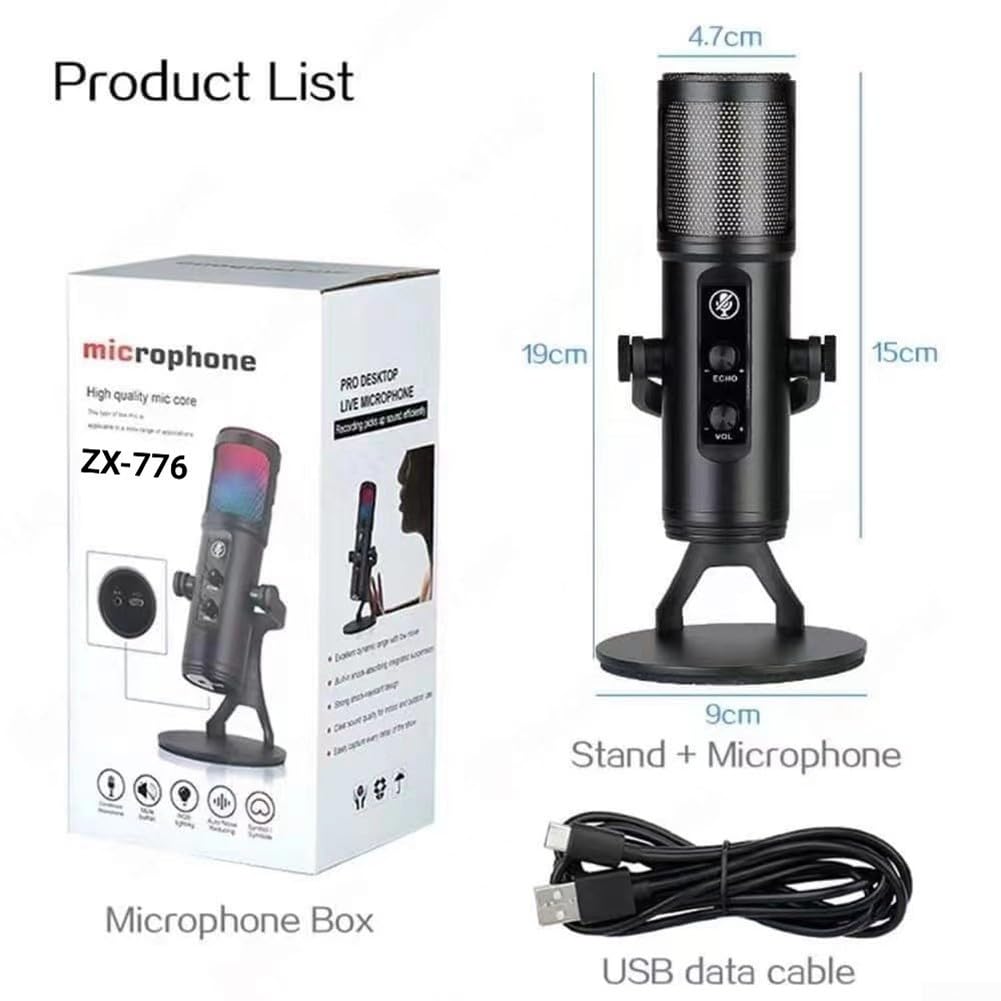 micページ ZX-776 Professional USB Condenser Microphone for PC, Podcast