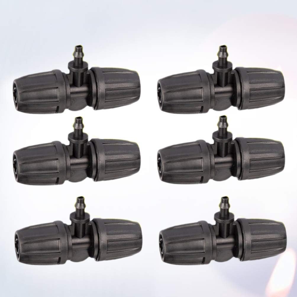 Yardwe 50pcs Tee Connectors 8/11 to 4/7mm Garden Water Hose Connectors Straight Tube Adapter 3/8 to 1/4 Lock Barb Tee Irrigation Tubing for Yard Park Garden Irrigation Black