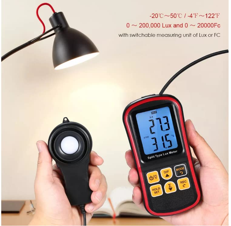 VIHELM GM1030 Luxmeter connected to smartphone app