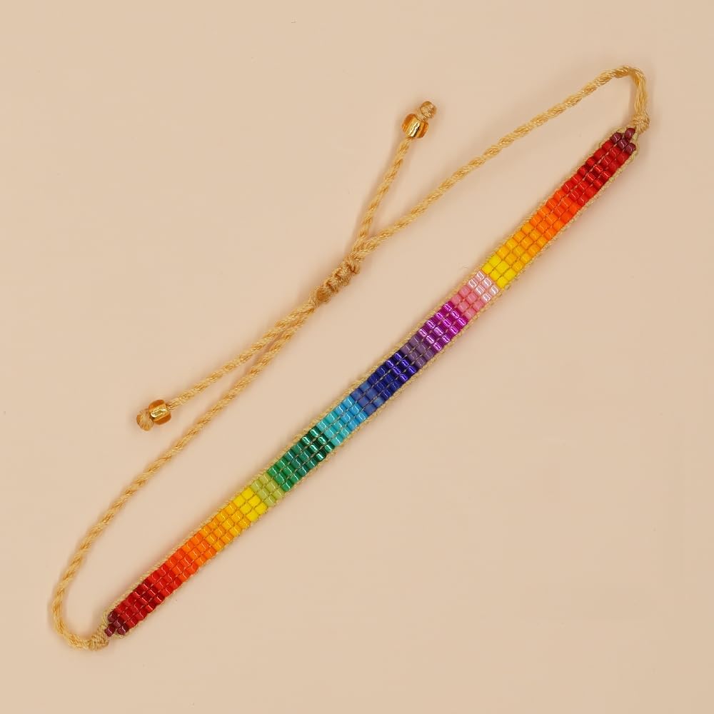 Handmade Boho Seed Bead Friendship Strand Bracelets for Women Charm Adjustable Couples String Rope Braided Bohemia Multicolor Beaded Bracelet Fashion Jewelry Gift - Image 6