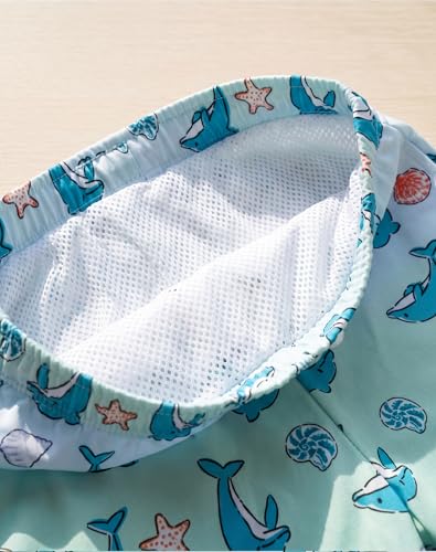 Image of AMYNICE Girls Beach Board Short with Liner Quick Dry Active Jellyfish Print | Swimming Trunks Swimsuit with Pockets Drawstring Surfing, Beach, Vacation and Holiday for Toddler Baby girl