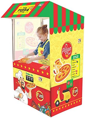 itoys Playhouse Tent for Kids/Pizza Tent for Kids/Shop Theme Tent/Pretend Play Pizza Shop Tent