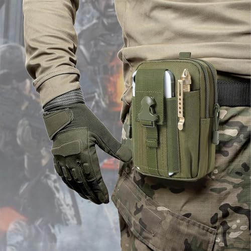 Image of ZIBUYU Tactical Waist Bag for Man, Military EDC Utility Pouch for Outdoor Hiking, Camping, and Everyday Carry, Durable Multifunctional Fanny Pack for Men, Secure Storage and Easy Access, Green