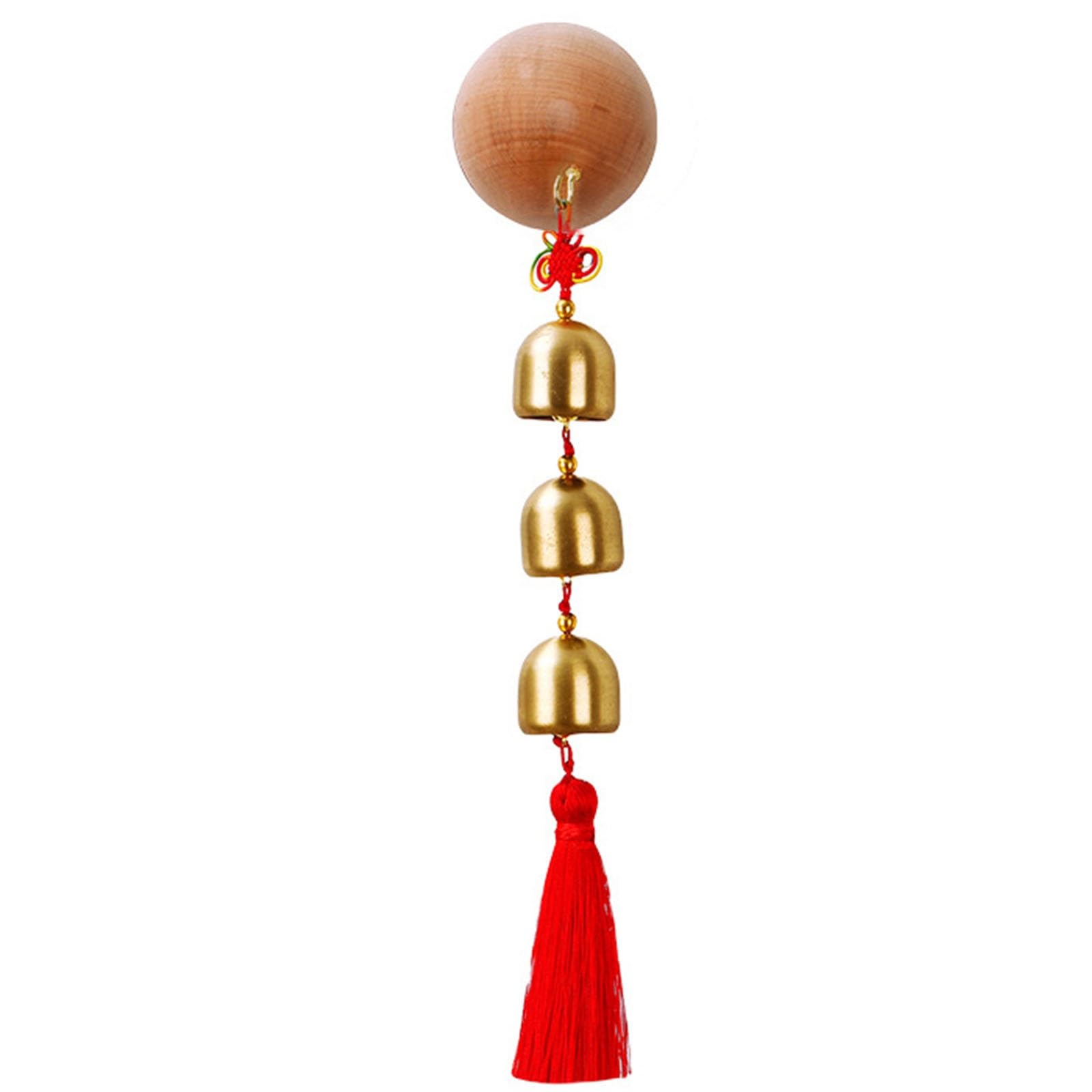 Sonnette de Porte Entry Wind Chime Door Home Reminder Bell Hanging Tenture Murale en Bois