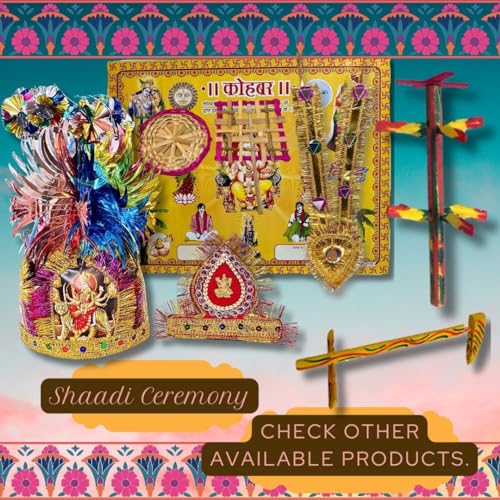 Image of HALDI MEHENDI SHAADI Kohbar | Kobar | Kohbari | Kohbari for wedding, Kohbar Paper Poster Banner Multicolor Art Design for North Indian, UP, Bihar, Jharkhand traditional wedding /marriage