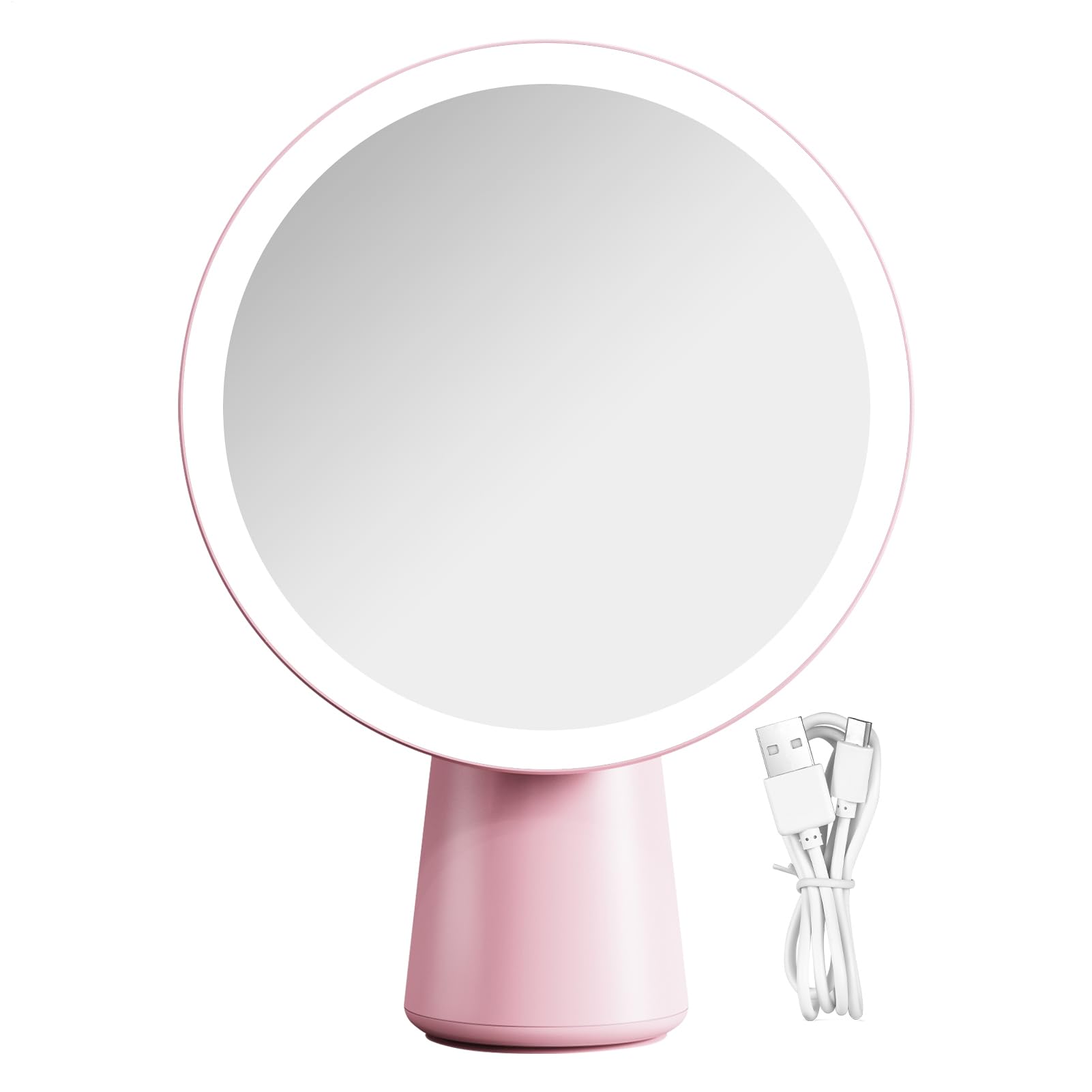 Genérico Espejo de tocador con luz Regulable, Aumento y Alta Definición | Espejo de maquillaje con luz LED para mujeres madres novias viaje residencia de estudiantes habitación mesita de
