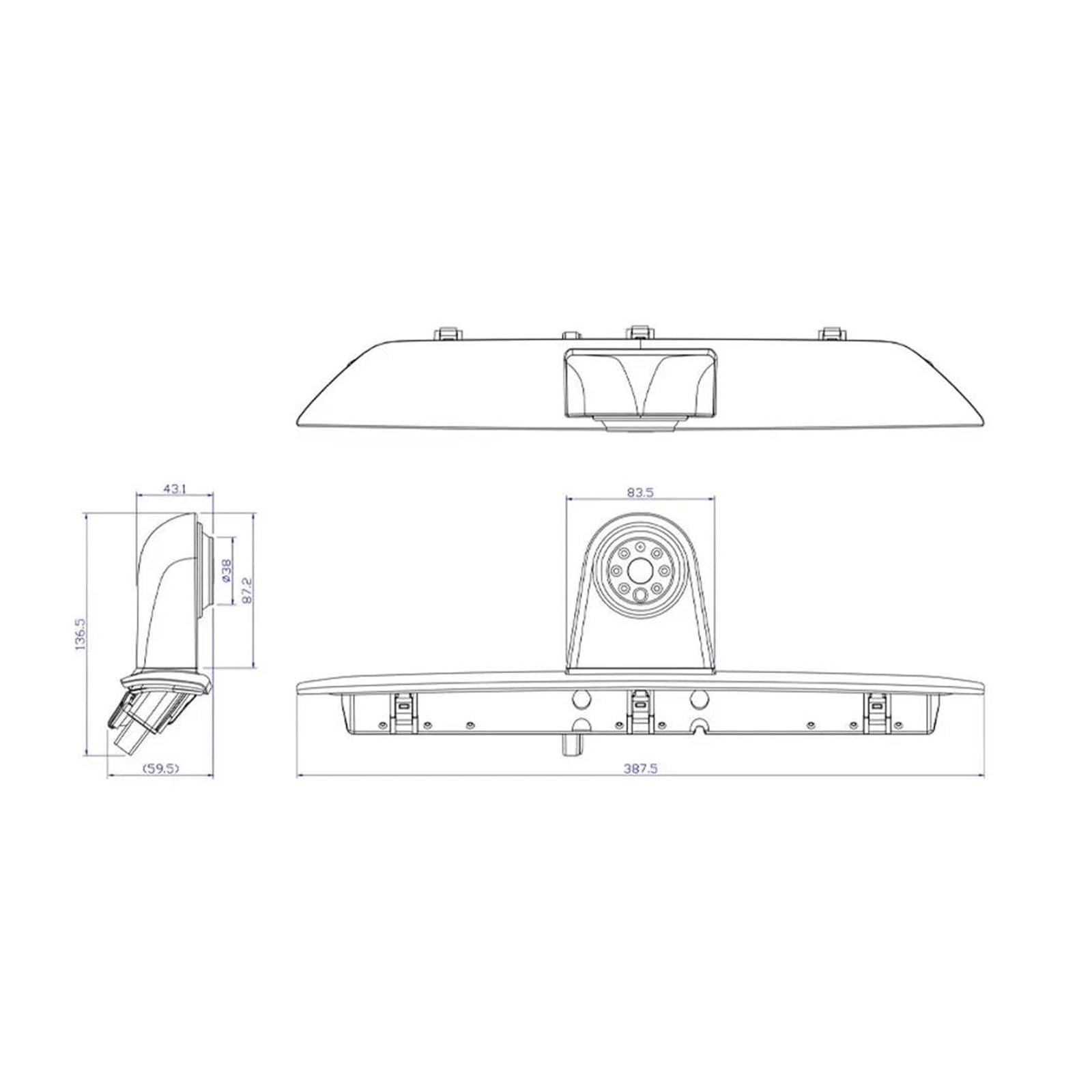 Retrocamera Per Ford Per Transit Van, Telecamera retromarcia con luce freno telecamera di parcheggio+monitor da 7''con guida per visione notturna infrarossi Retrocamera Auto(A)