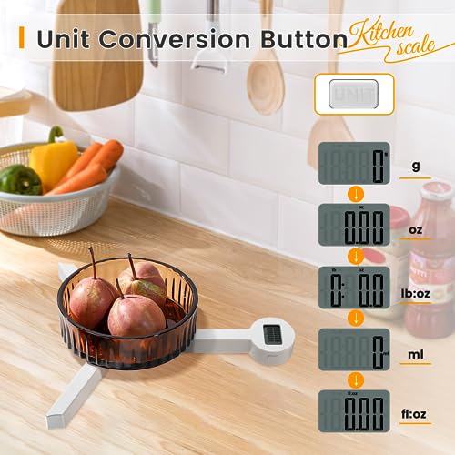 Folding Food Scale,Digital Kitchen Scale,Highly Accurate Compact Small Scale with LCD Display,Portable Food Scale Multiple Units Supported, Travel Scale for Measuring Intake of Healthy by Beewin - Used condition - Image 2