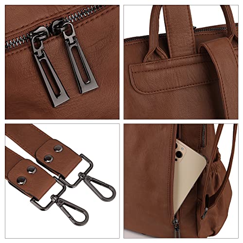 Image of Uromee Travel Backpack Purse for Women Vegan Leather Ladies Fashion Tassel Shoulder Bag Convertible