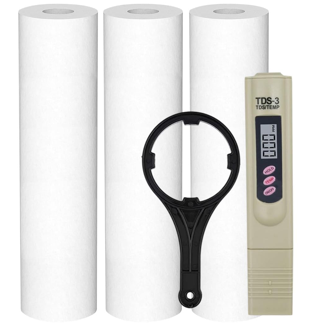 CSI INTERNATIONAL 10-Inch RO PP Spun Sediment Filter Cartridge with TDS Meter & Spanner | Pre-Filter for RO Water Purifier | 5 Micron Filter Candle for Clean Drinking Water (Pack of 3)-image-11