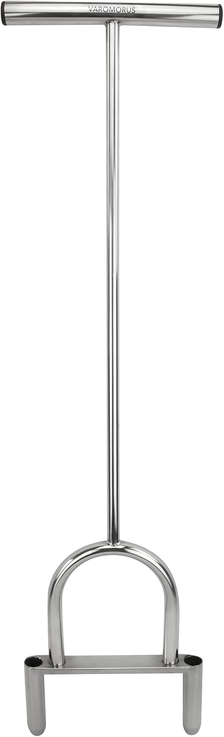 Varomorus Stainless Steel Lawn Coring Aerator Grass Dethatching Turf Plug Core Aeration Heavy Duty Tool