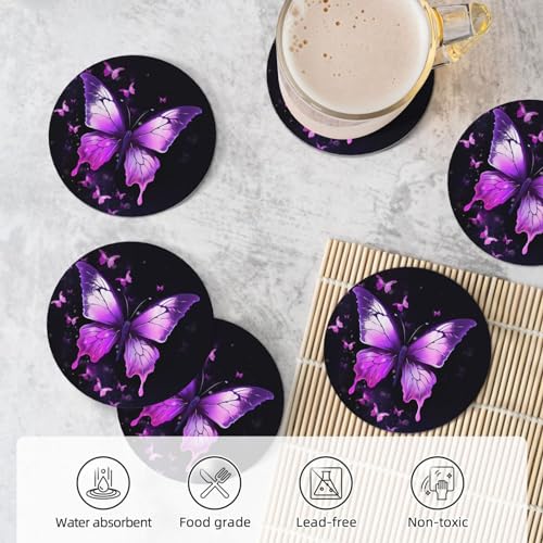 Dessous de verre en céramique absorbants (lot de 6) avec support pour table basse