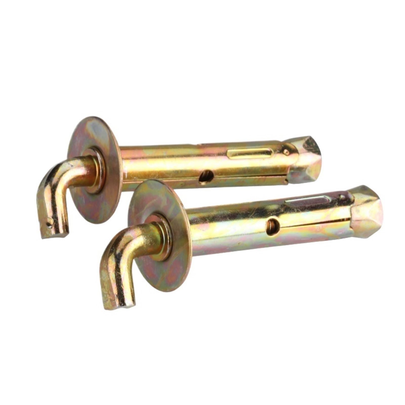 Perno de anclaje de gancho resistente, tornillo de expansión de pared, acero al carbono, anclaje, gancho, caldera, hormigón, punto de anclaje, azulejos, M10 x 100/120 mm, 1 pieza (M10 x 120 mm (ángulo