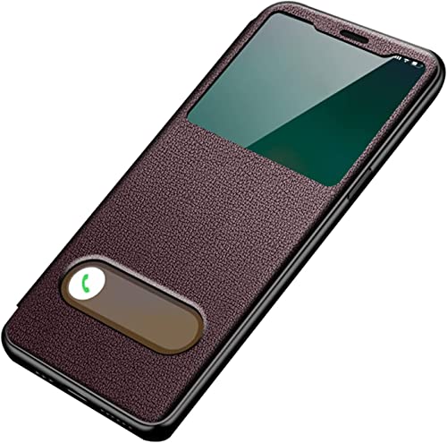 Étui en cuir véritable iPhone 12 et 12 Pro KANUZ marron élégant