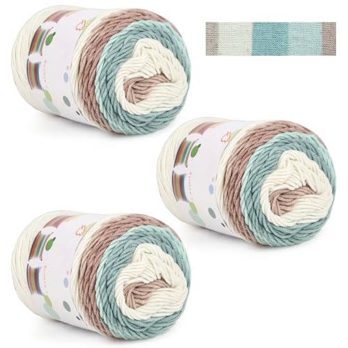 Aeelike Cake Yarn for Crocheting, 3 Skeins Gradient Cake Yarn
