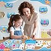 JUNEBRUSHS 30 Sets Summer Ocean Crafts Kits for Kids, Under The Sea Animals Worlds Stickers Scene for Home Classroom Game Activities Summer Crafts Party Favors #3