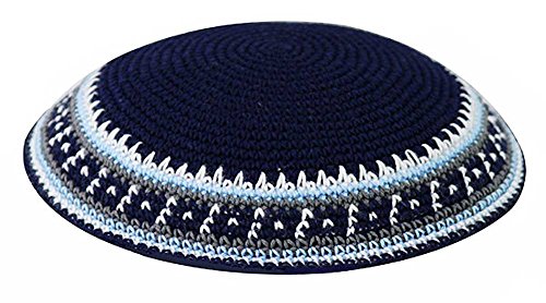 Image of Zion Judaica Quality Knit Kippahs Bulk Packs Knitted Kippot and Single Hand-Knit Kippas Kipa Clips Included
