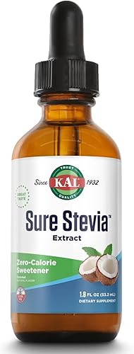 KAL Extracto puro de stevia, coco, 1.8 onzas líquidas