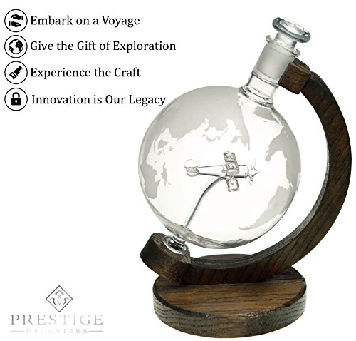 Globe Liquor Decanter - Pilot Gifts for Men & Women Who Love Bourbon, Wine, Whiskey Decanter -1000ml- Airplane Gifts for Pilots (Sopwith Camel) Flying Air Force Gifts & Aviation Gift, Airplane Decor - Thumbnail 3