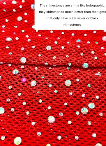 Image of VEBZIN More Sparkly Fishnets Tights Fishnet Stockings Rhinestone Fishnet Tights for Women