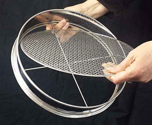 Practicool Garden Potting Mix Sieve - Stainless Steel Riddle - Soil Sifting Pan - With 8 Interchangeable Filter Mesh Sizes - 2,3,4,6,7,9,11,12 Mm And Bonus Spade #TOP6