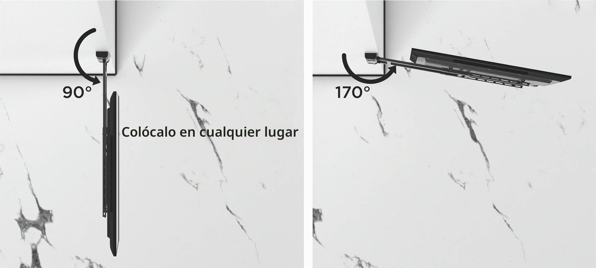 My Wall Soporte de Pared motorizado y Giratorio HP29-1L, Totalmente automático, orientable hasta 170°, VESA 200 x 200 – 600 x 400, soporta hasta 50 kg, Incluye Mando a Distancia RF con función de