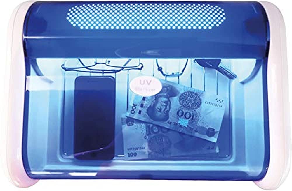 QMEUV4 - Stérilisateur Let UVc, boîte désinfectante de capacité optimale 7 l pour Smartphone, clés, Lunettes, Argent, Bijoux