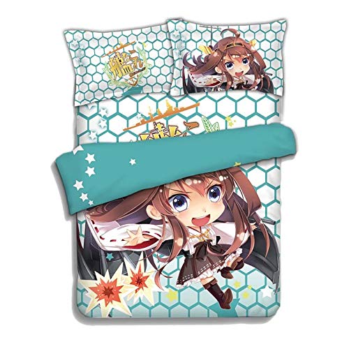 MXDFAFA Japanese Anime Kantai Collection kongou Otaku Bedding Linen Bedding Set Bed Sheet or Duvet C