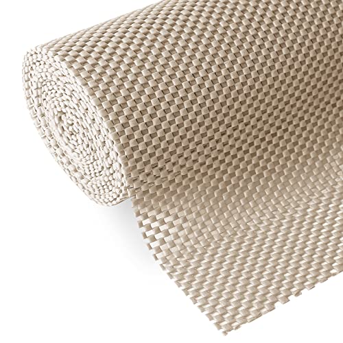 Forro para estantes y cajones, no adhesivo, antideslizante y agarre, duradero, tamaño completo, 17.7 pulgadas x 20 pies, para cajones, estantes, armarios, almacenamiento, cocina, escritorios,