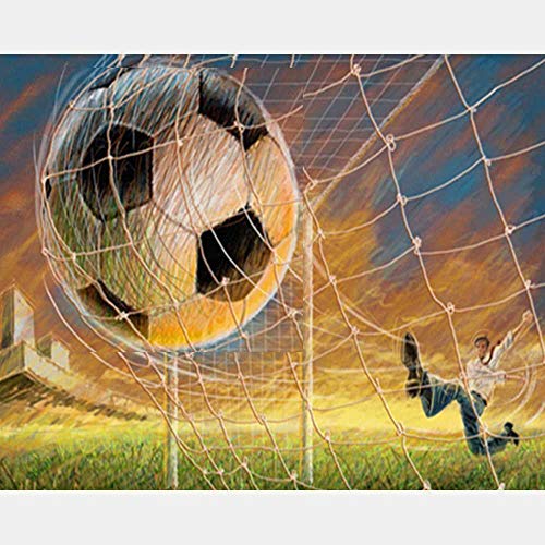 XDXART Kit de peinture diamant 5D à faire soi-même, kit complet de point de croix pour décoration de salon, football (20 x 25 cm) Cover