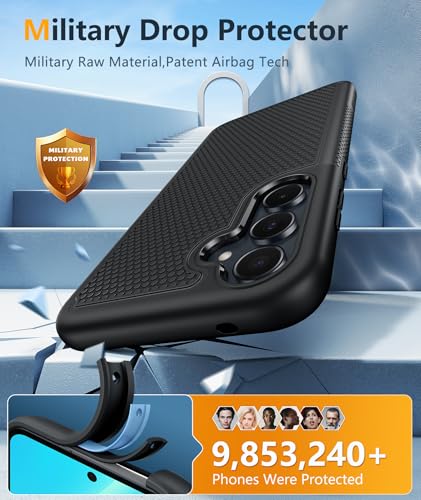 Image of FNTCASE for Galaxy A35-5G Phone Case - Samsung A35 5G Magnetic Cover [Fit for Magsafe] with Screen Protector, Anti-Slip Textured, TPU+PC Dual Layer Shockproof, Military Grade Drop Protection (Black)