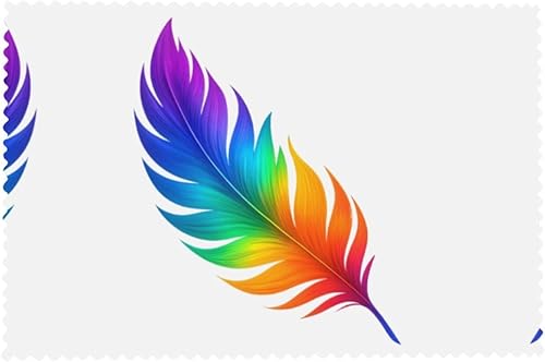 Miniatura 8 de Rectangular Placemats Set of 4, Heat Resistant Tropical Feather Printed Kitchen Dining Table Mats