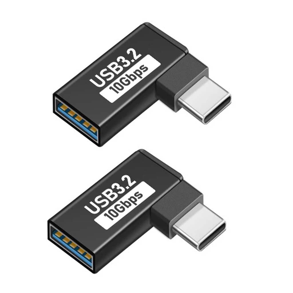 USB A 3.2 Type-C Male to USB A Female OTG Adapter Converter, 90-Degree Right Angle, Fast 10Gbps Data Transfer, Durable Aluminum Alloy, Compact & Portable for Samsng, Google, OnePlus, Laptops-image-31