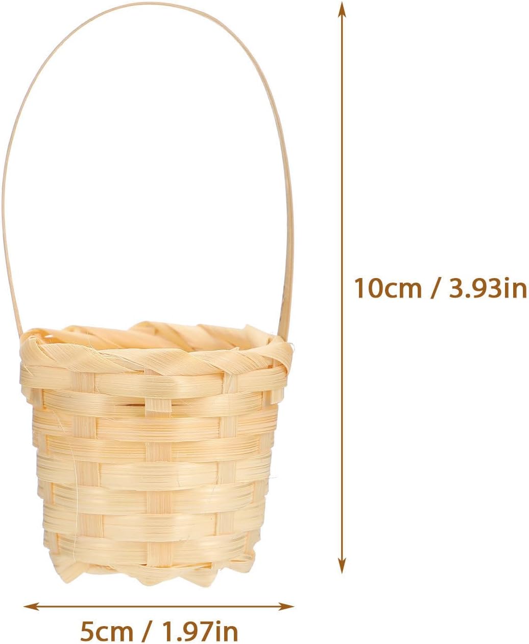 POPETPOP Set of 20 Small Woven Flower Girl Baskets with Handles 3.93X1.96X3.93In Multi-Functional Storage Holders for Fresh and Artificial Flowers Home and Party Decor