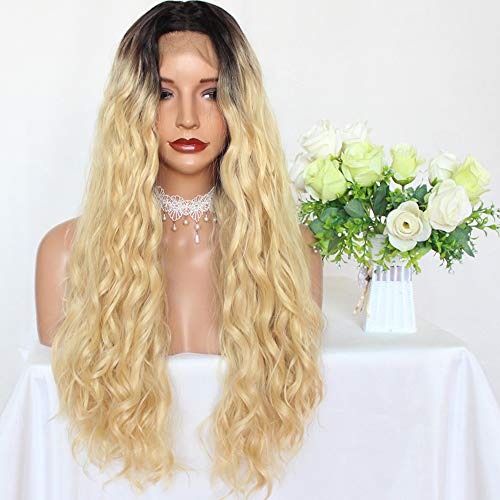 PlatinumHair 1b&blonde ombre body wave synthetic lace front wigs for black women 24inch PlatinumHair 1b&blonde ombre body wave synthetic lace front wigs for black women 24inch