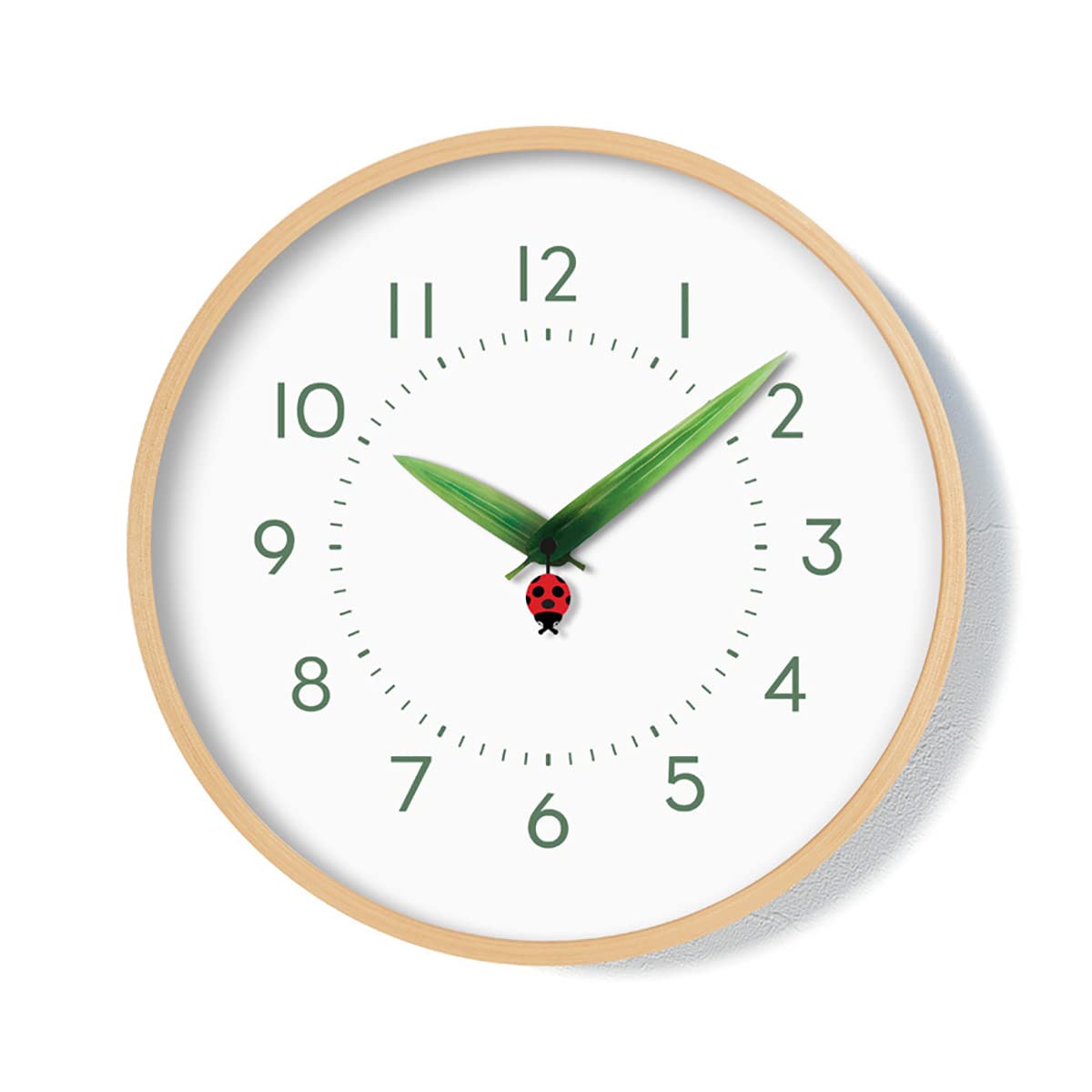 Maxspace Wall Clock - 8in Silent Non-Ticking Wooden Wall Clock for Kids Bedroom Living Room Office Decor