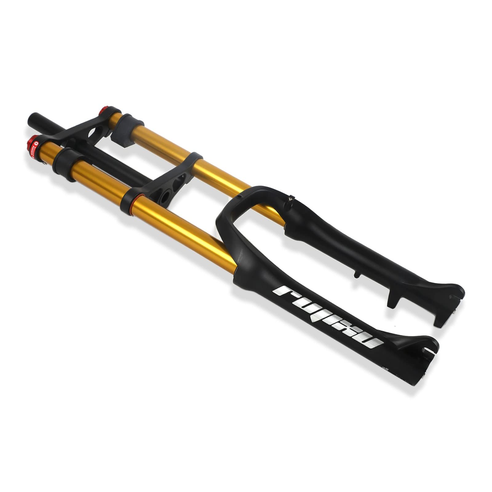 Forcella ad aria per bici, pneumatici 20x4.0'', forcella Fat, doppia spalla, escursione 110 mm, rimbalzo regolabile, attacco anteriore dritto 1-1/8 per freno a disco, QR, bici elettrica da neve (colo