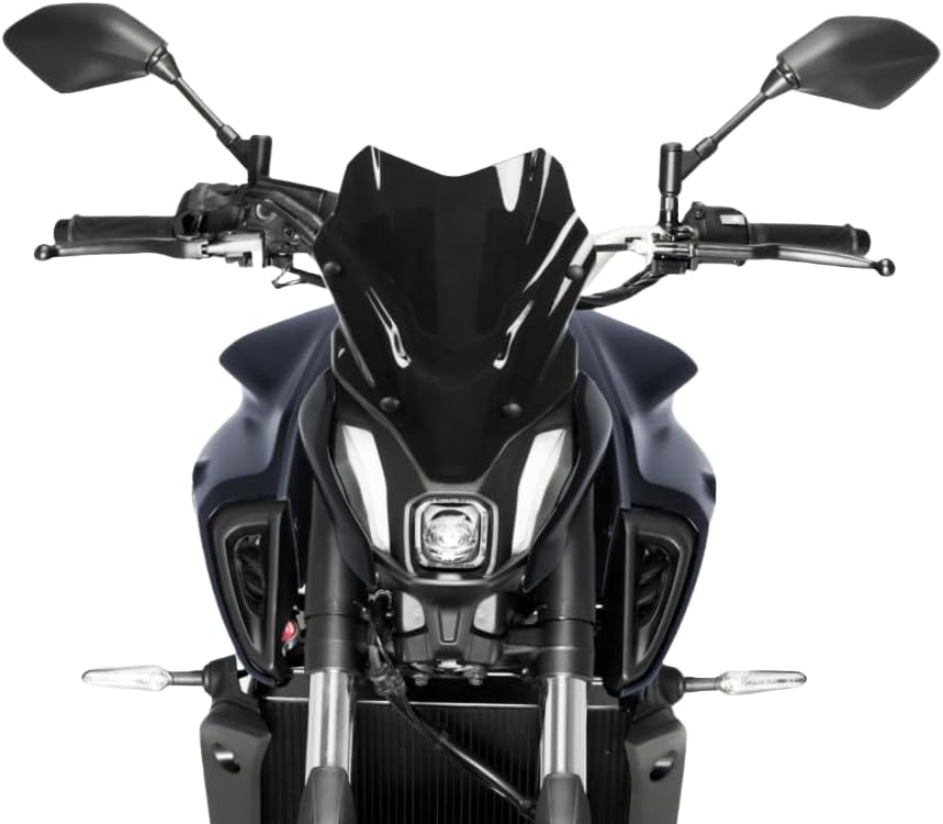 Motorcycle Windscreen Windshield for Yamaha MT-07 FZ-07 MT07 FZ07 2021 2022 2023 Fairing Wind Screen Deflector Visor Protector (Black)