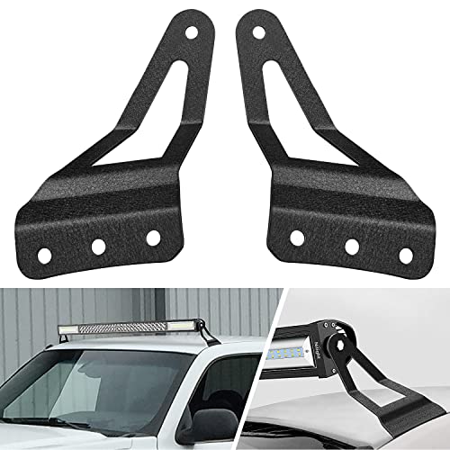 Image of Nilight 2PCS 52 inch Curved LED Light Bar Bracket at Upper Windshield Roof Cab for 07-13 Chevy Silverado Suburban Avalanche Tahoe & GMC Yukon Sierra