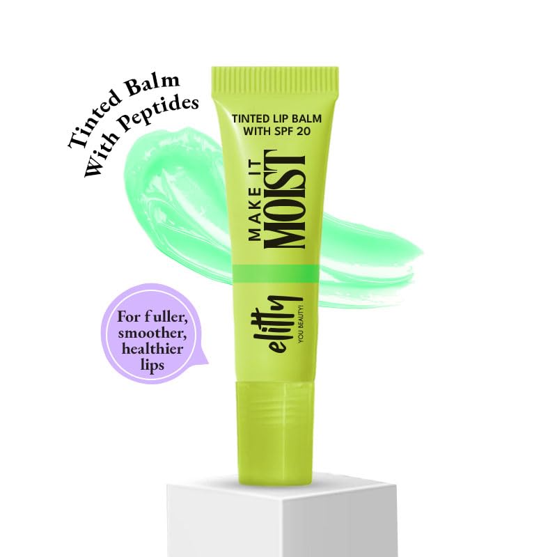 Image of Elitty Crave (Mint Vanilla) Lip Balm | Dermatologically Tested | Infused with Peptides, Witch Hazel & Vitamin E | Gentle & Safe for Everyday Use (6 GM)