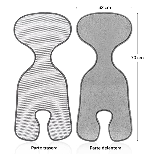 Miniatura 7 de Zamboo Funda Grupo 0 Universal Verano, Colchoneta Grupo 0 Universal Compatible Con Maxi-Cosi Cybex Römer, Funda Verano Silla Coche Transpirable, Gris