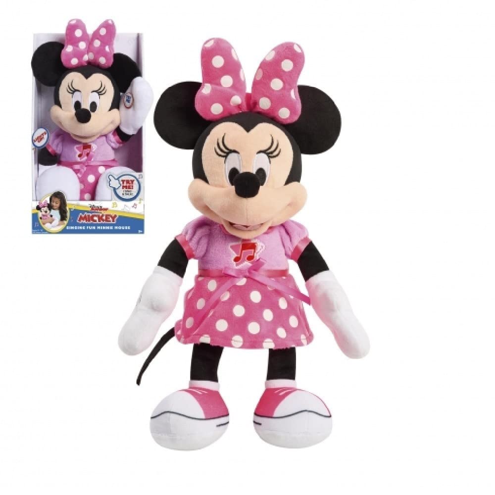 Famosa Softies. - Peluche de Minnie Mouse Musical, para abrazar, Dormir y Jugar, con música y Luces, Desde 12 Meses, (MCN21000), Multicolor