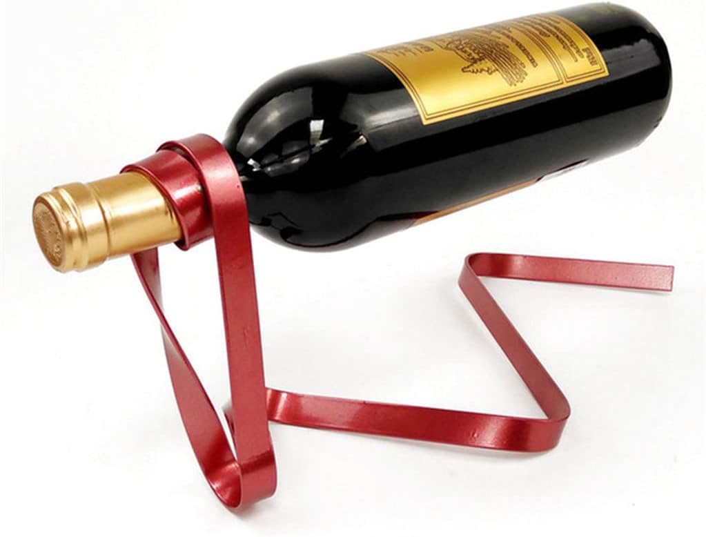 Creative Iron Wine Bottle Holder Ribbon Poised Rack Cabinet Stand Bracket Table Decoration