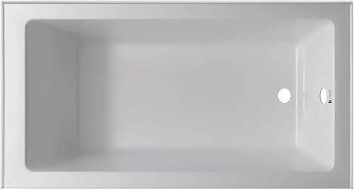 Miniatura 4 de Fine Fixtures - Tina de inmersión blanca con reborde incorporado para azulejos, material acrílico de fibra de vidrio (60 x 30 x 19pulgadas, derecha)