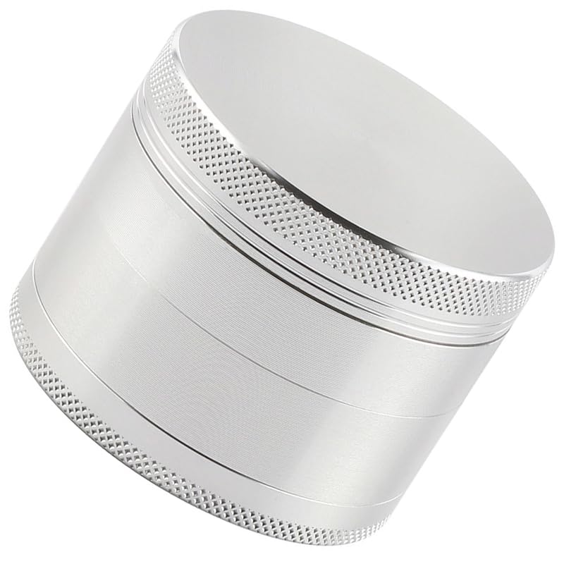 2.5-Inch Zinc Alloy Spice Grinder, Compact Portable Design with Storage Compartment, Essential Kitchen Tool - silvery — view 3
