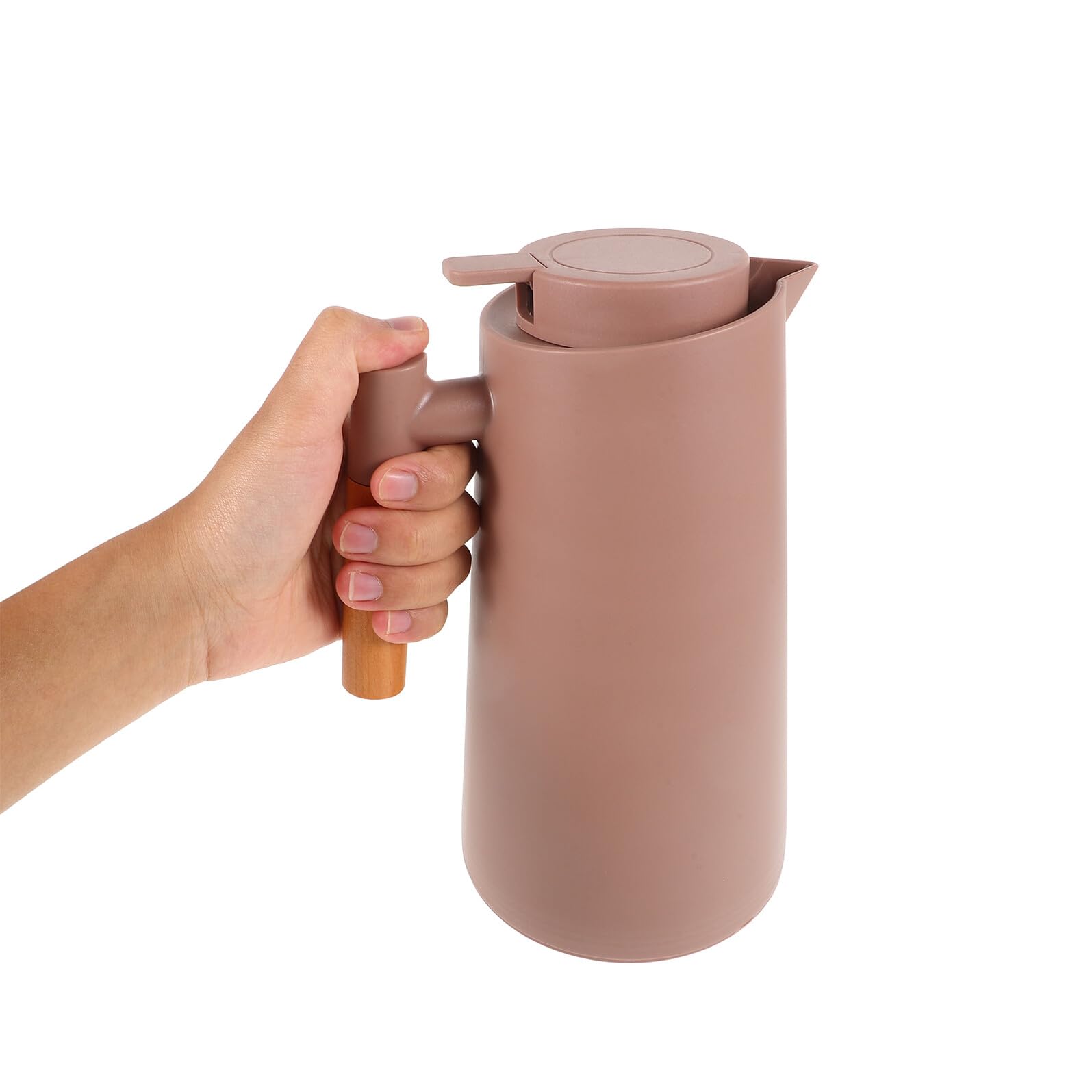 UKCOCO Isolierkanne Vakuum Thermoskanne für Heißgetränke Auslaufsicher Staubdicht mit Deckel Leichte Trinkkanne für Kaffee Tee Doppelwandige Kaffeekaraffe für Zuhause und Büro